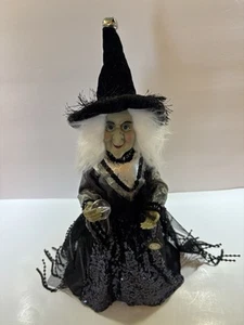 Decorazione Halloween | Strega con Sfera di Cristallo per Camino Mantello o Tavolo 17" - Foto 1 di 8