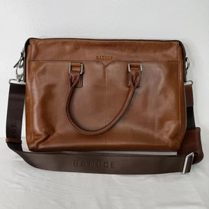 Maletín de cuero Banuce bolso mensajero portátil correa para el hombro marrón negocios - Imagen 1 de 10