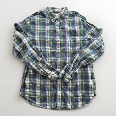 J Crew Baird McNutt Linen Shirt Men’s XLT Tall  Tartan Plaid Long Sleeve Irish - Image 1 of 4