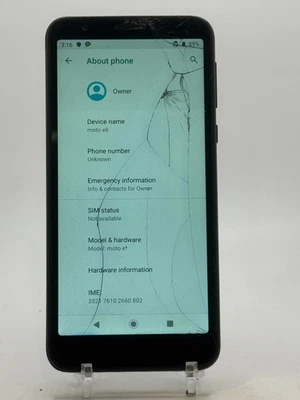 Motorola Moto e6 - Black - 16GB - (Verizon) - Smartphone - Functional - Image 1 of 4