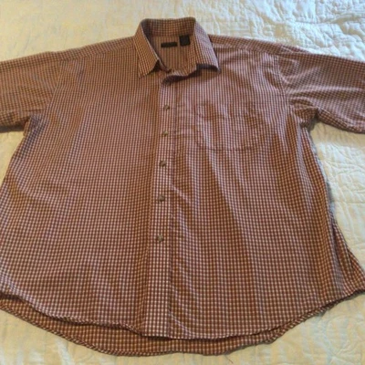 Van Heusen Mens Shirt Size XL (17-17 1/2) Button Up Short Sleeve Plaid  - Image 1 of 4