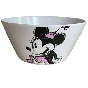 ZAK! Disney Minnie Mouse Sketch Pink Bowl Breakfast Cereal Melamine MINT 6” - Picture 1 of 6
