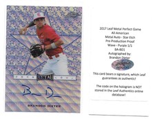 BRANDON DIETER AUTO #1/1 2017 LEAF METAL PRODUCTION PROOF PURPLE NEW MEXICO ST