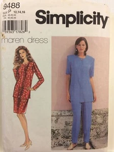 1995 Simplicity 9488 De Colección Patrón de Costura Mujeres Falda Pantalones Top Talla P 12 14 16 - Imagen 1 de 6