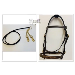 IN-HAND BRIDLE WITH NEWMARKET LEAD REIN & BIT SHETLAND PONY COB FULL *FREE POST* - Picture 1 of 9
