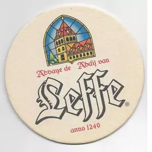 2 (A PAIR) 4" LEFFE BEER COASTERS~ABBAYE DE ABDIJ VAN "LEFFE" ANNO 1240 - Picture 1 of 1