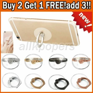 360 Degree Rotation Transparent Phone Ring Stand Holder Phones Finger Grip Hot - Picture 1 of 20