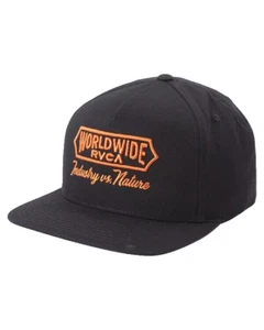 RVCA HATS BLACK WORLDWIDE SNAPBACK AVYHA00259 BLK - Picture 1 of 1