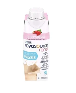 Nestle Novasource Renal Strawberry Flavor 8 oz -Case of 24 - Picture 1 of 1