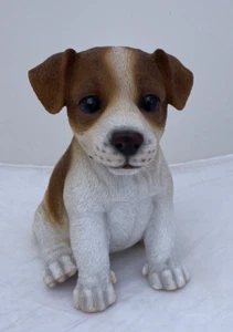 JACK RUSSELL STATUE PUPPY DOG MEMORIAL ANIMAL GARDEN ORNAMENT SCULPTURE - Foto 1 di 6