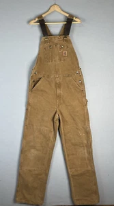 Carhartt Overalls R06 BRN 32x34 Brown Workwear Double Knee Bib DBL - Picture 1 of 5