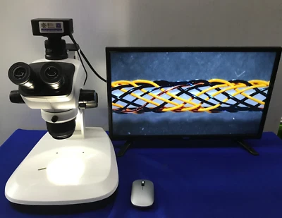 MMBT Polarizing Stereo Trinocular Video Microscope With LED Backlight 6.8-47X - Image 1 of 4