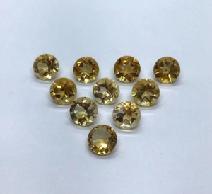 Natural Citrine Round Cut Faceted Loose Gemstone For Making All Type Jewelry - Picture 1 of 24