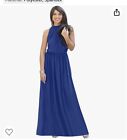 New Koh Koh Cobalt/royal Blue Sleeveless Halter Maxi Dress