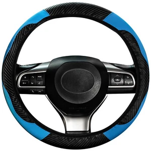 Black&Blue 15" Universal Car Steering Wheel Cover Protector Anti-slip Auto NEW - Picture 1 of 6