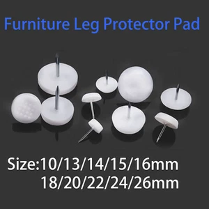 Furniture Feet Nail,Chair Table Leg Protector Pad Dia 10mm - 26mm White Plastic - Picture 1 of 17