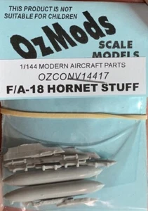 1/144 Conversion Set:: F/A-18 Hornet Stuff Tanks Pylons MER + Cockpit: OZMODS - Picture 1 of 4