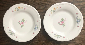 2 Pflatzgraff Meadow Lane 8 Inch Salad Plates Floral Design Scalloped Rim USA - Picture 1 of 15