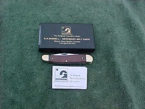 GROHMANN PICTOU NS CANADA Stainless 2 Blade Pocket Knife w Rosewood NIB - Picture 1 of 8