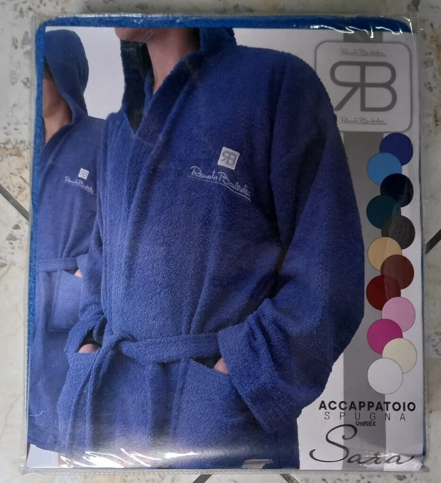 Accappatoio con cappuccio uomo/donna spugna in busta Renato Balestra art. Sara