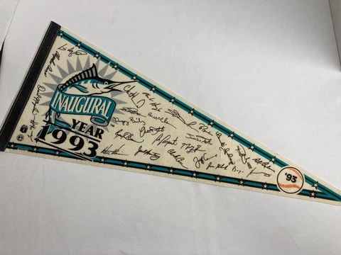 Vintage 1993 Wincraft 30" Florida Marlins Inaugural Season Pennant Felt Cover