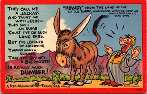 Jackass Donkey Rec Manning Postcard WWII Soldiers Mail Sweet 94th Batt Co B Navy - Picture 1 of 2