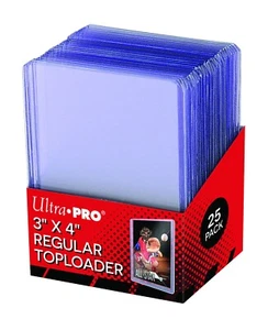 25 Regular Toploader Ultra Pro 3X4 Proteggi Carte Rigido Pokemon Magic Yu-gi-oh - Foto 1 di 3