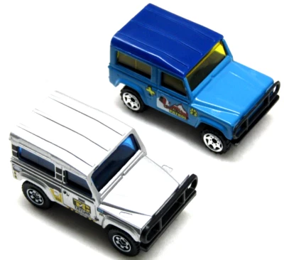 Matchbox Land Rover 90 Trucks Lot of 2 Vintage Blue K9 1987, Silver TC (2015) - Image 1 of 4