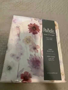 PiuBelle King Duvet Cover and Two King Shams. Pink. Brand New! - Picture 1 of 7