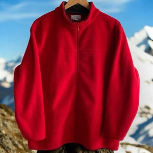 Jennifer Moore 1X Womens Long Sleeve Fleece Red Pull Over Zip - Picture 1 of 7