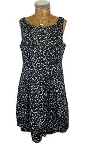 SOAKED IN LUXURY DRESS LARGE 14 16 BLACK GREY Sleeveless Midi Stretch Leopard’s - Picture 1 of 10
