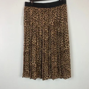 Charter Club Womens Size M Taupe Combo Animal Print Pleated Lined Midi Skirt NWT - Picture 1 of 6