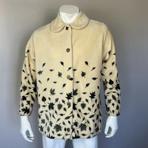 Giacca pile paesaggio urbano vintage foglie cadenti donna grande Canada nuova con etichetta - Foto 1 di 14