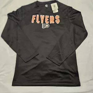 Philadelphia Flyers NHL Men’s Black Long-Sleeve T-Shirt (100% POLYESTER) - Picture 1 of 15
