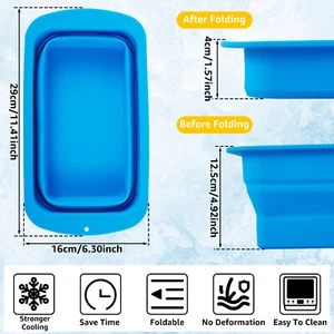 Extra Large Ice Block Mold with Lid Silicone Large Ice Cube Maker Foldable guvxS - Picture 1 of 11