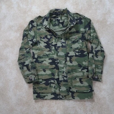 Chaqueta estilo militar joven e imprudente para hombre mediana verde camuflaje cremallera completa Foto 1 de 4