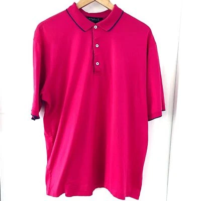 Polo de golf Bobby Jones Collection para hombre talla L rosa intenso rendimiento deportivo Foto 1 de 4