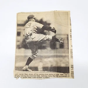 John Vander Meer Pitching Newspaper Clipping - Picture 1 of 11
