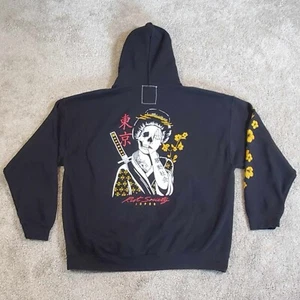 Riot Society Hoodie Men's XL Long Sleeve Pouch Pocket Graphic Print Black Casual - Picture 1 of 8