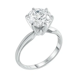 IGI F/VS 1.25 Ct Round Lab Created Grown Diamond Solitaire Ring 14K White Gold - Picture 1 of 3