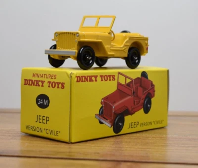 Dinky Toys Yellow Version Civile JEEP Diecast 1/43 Scale 24M Miniatures Mattel - Image 1 of 4