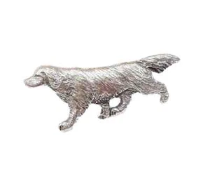 Setter Dog Handcrafted in Solid Pewter In UK Lapel Pin Badge - Picture 1 of 3