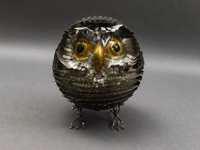 Sergio Bustamante Vintage MCM Brutalist Mixed Metal Bird Owl Sculpture Jere 6.5" - Image 1 of 4