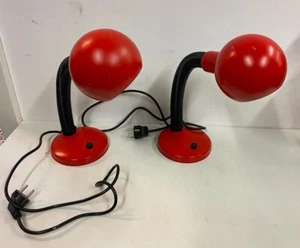 Vintage Nachtlampen | 2er-Set Tischlampen | rot-schwarz | guter Zustand - Bild 1 von 7