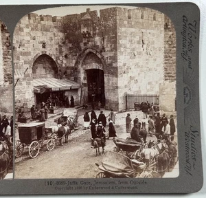 Jaffa Tor, Jerusalem, Palästina von außen Szene Stereoview Karte - Bild 1 von 4
