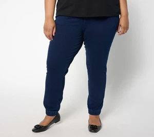 Quacker Factory Women's Plus Sz Pants 1X Regular DreamJeannes Flat Blue A657716 - Picture 1 of 4