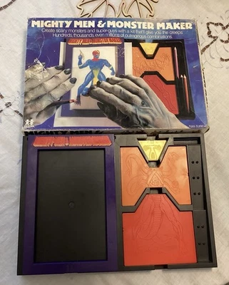 TOMY Mighty Men And Monster Maker 1979 Rub Art Design Set, 15 plates - Image 1 of 4