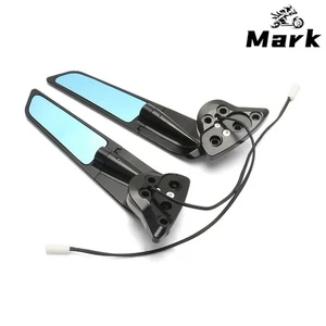For Yamaha YZF R6 R7 Rearview Mirrors with LED Rotating Adjustable Wing Mirror - Picture 1 of 13