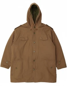 VINTAGE Mens Hooded Parka Jacket EU 56 3XL Brown Polyester CM13 - Picture 1 of 5