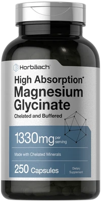 Magnesium Glycinate | 1330mg | 250 Capsules | Buffered & Chelated | by Horbaach - Image 1 of 4